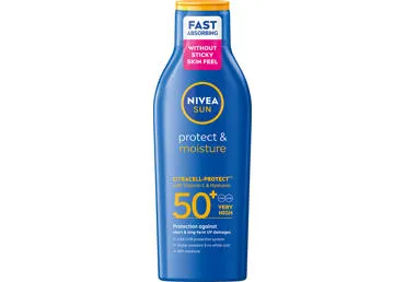 Drėkinantis apsauginis losjonas nuo saulės SPF50+ NIVEA SUN PROTECT & MOISTURE, 200 ml