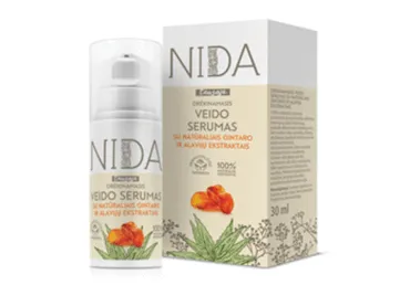 Drėk.veido serumas NIDA su gintaro ir alavijų ekstr., 30 ml
