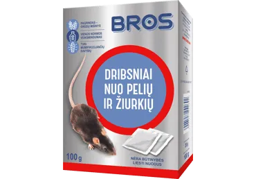 Dribsniai BROS nuo pelių ir žiurkių, 50 g