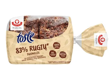 Duonelės iš 83 % rugių TOSTE, 240 g