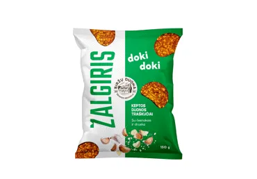 Duonos traškučiai DOKI DOKI ŽALGIRIS su česnakais ir druska, 150 g