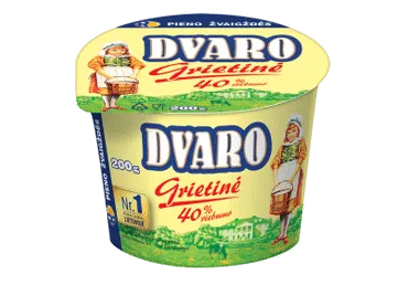 DVARO grietinė, 40 % rieb., 200 g