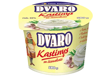 Kąstinys su česnakais DVARO, 30% rieb., 180 g