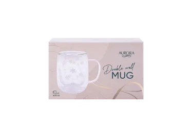Dubltstikla krūzes AUROR Snow 2gab. 400ml