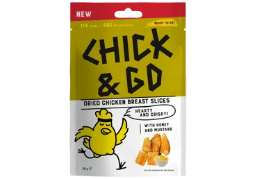 Dž. vištienos užkandis CHICK&GO su garst. ir medumi, nerūš., 30 g