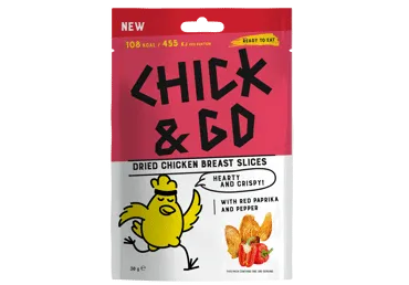 Dž. vištienos užkandis CHICK&GO su paprikomis, pipir.,nerūš., 30 g