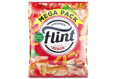 Džiūvėsėliai FLINT MEGA PACK, rūkytos kiaulienos skonio, 110 g