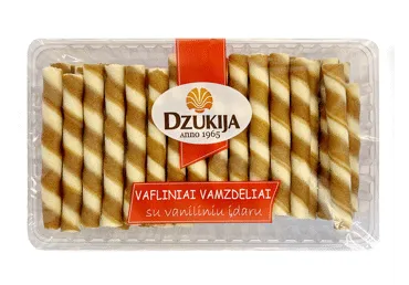 DZŪKIJOS VAFLINIAI VAMZDELIAI su vaniliniu įdaru, 180 g