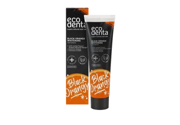 ECODENTA apelsinų skonio juoda balinamoji dantų pasta 100 ml