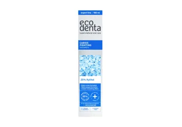 ECODENTA dantų pasta efektyviai apsaugai nuo karieso su ksitoliu, laimų ir kalendrų lapų eteriniais aliejais 100 ml