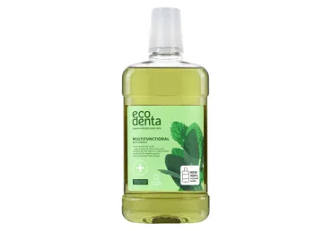 ECODENTA daugiafunkcis burnos skalavimo skystis su šalavijų, alavijų ekstraktais ir mėtų aliejumi 500 ml