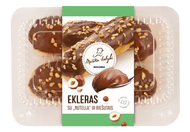 Ekleras su kremu NUTELLA ir riešutais, 100 g