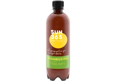 Eko. gazuotas arbatos gėrimas KOMBUCHA YERBA MATE SUN365, 500 ml