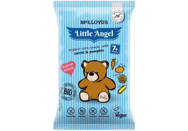 Eko kepti kukurūzų užkand LITTLE ANGEL TEDDY su mork, moliūg nuo 7mėn