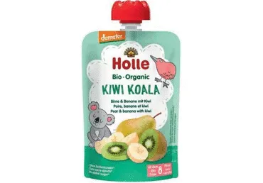 Eko  kriaušių,bananų,kivių tyrelė HOLLE KIWI KOALA, 8+ mėn., 100g