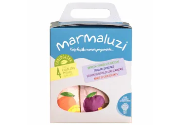 Eko. vaisinių tyrelių MARMALUZI rinkinys Nr. 1 (nuo 6 mėn.), 360 g