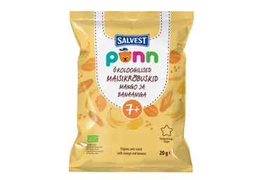 Ekol. kukurūzų užkandis PONN su mangais, banan., nuo 7 mėn., 20 g