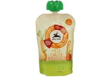 Ekol. obuolių, morkų, abrikosų tyrelė ALCE NERO (nuo 6 mėn.), 100 g
