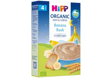 Ekol. pieniška košė HIPP LABOS NAKTIES su bananais (4+ mėn.), 250 g