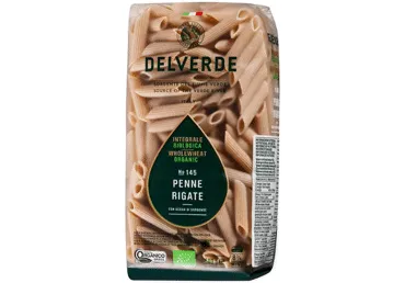 Ekologiški visų grūdo dalių makaronai DELVERDE PENNE (vamzdeliai), 500 g