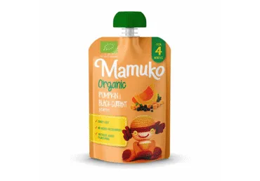Ekol.moliūgų ir juodųjų serbentų tyrelė MAMUKO nuo 4 mėn., 100 g