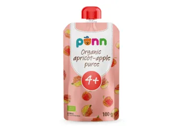 Ekologiška abrikosų ir obuolių tyrelė PONN, nuo 4 mėn., 100 g