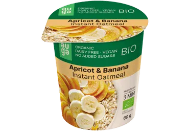 Ekologiška avižinė košė su abrikosais ir bananais AUGA, 60 g