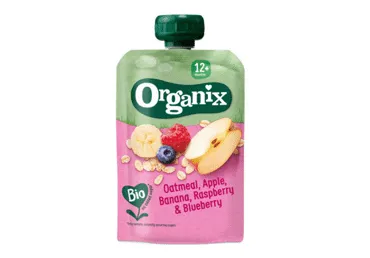 Ekologiška avižų košė ORGANIX su obuol.,ban., aviet.,nuo 12 mėn., 100 g