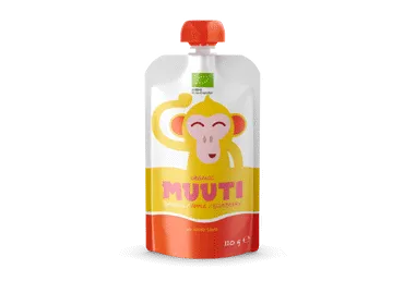 Ekologiška bananų, obuolių ir mėlynių tyrė MUUTI 6 mėn., 110 g