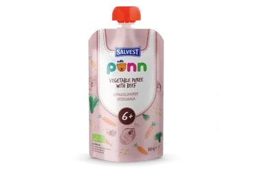 Ekologiška daržovių tyrelė su jautiena PONN, nuo 6 mėn, 110 g