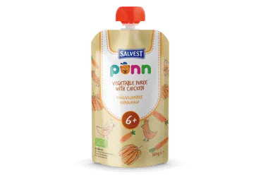 Ekologiška daržovių tyrelė su vištiena PONN, nuo 6 mėn, 110 g