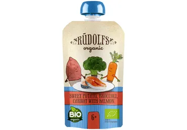 Biezenis RŪDOLFS BIO dārzeņu ar lasi 6+110g