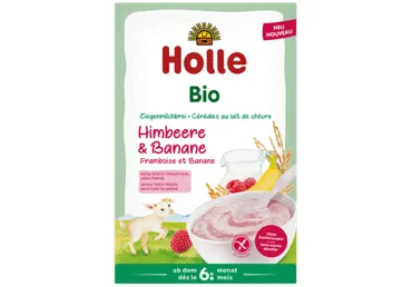 Ekologiška košė HOLLE su avietėmis ir bananais, nuo 6 mėn., 200 g