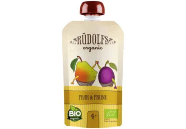 Biezenis RŪDOLFS BIO bumbieru-žāvētu plūmju 4+ 110g