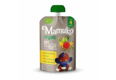 Ekologiška MAMUKO avižų košė su vaisiais nuo 4 mėn., 100 g