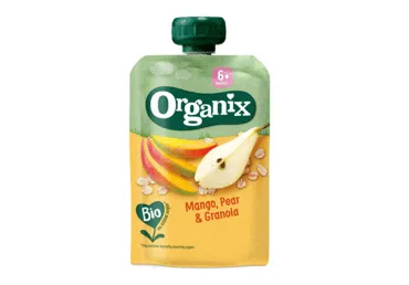 Ekologiška mangų, kriaušių ir granatų skonio tyrė ORGANIX EKO (nuo 6 mėn.), 100 g