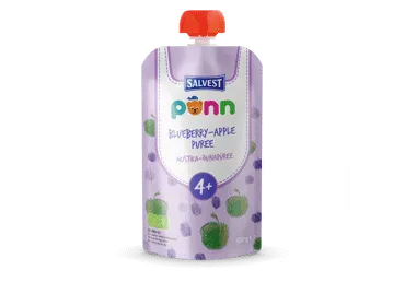 Ekologiška mėlynių ir obuolių tyrelė PONN, nuo 4 mėn, 100 g