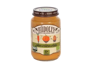 Biezenis RŪDOLFS BIO ķirbju-burkānu-kartupeļu 4+ 190g