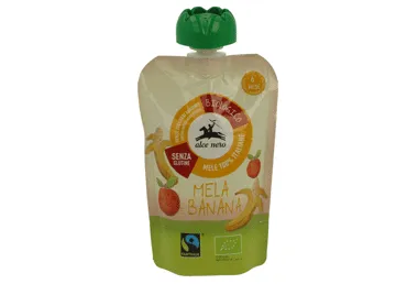 Ekologiška obuolių ir bananų tyrelė ALCE NERO (nuo 6 mėn.), 100 g.
