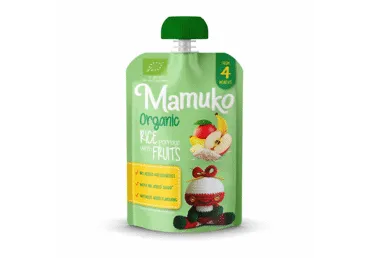 Ekologiška ryžių košė MAMUKO su vaisiais nuo 4 mėn., 100 g