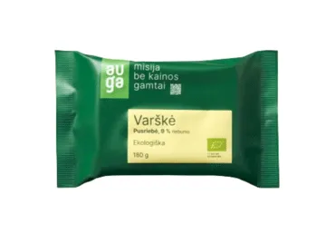 Ekologiška varškė AUGA, 9 % rieb., 180 g