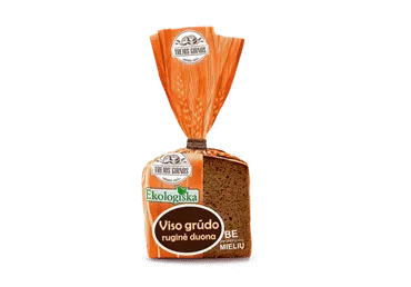 Ekologiška viso grūdo dalių ruginė duona TREJOS GIRNOS, 400 g