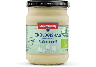 Ekologiškas DAUMANTŲ majonezas su jūros druska, 66 % riebumo, 230 g