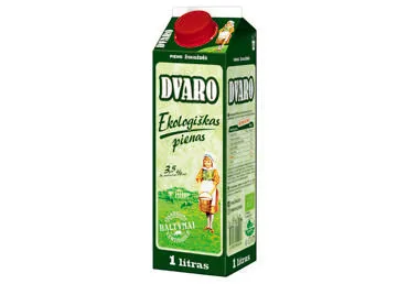 Ekologiškas DVARO pienas ne mažiau kaip 3,5 % rieb., pasterizuotas, 1l