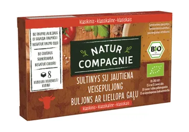 Ekologiškas jautienos sultinys NATUR COMPAGNIE (8 kub.), 96 g