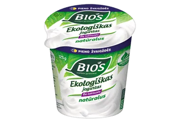 Ekologiškas jogurtas BIOS, 3,8 % rieb., be laktozės 125 g, LT-EKO-001