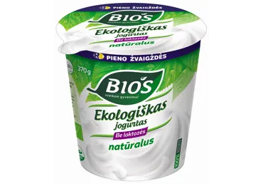 Ekologiškas jogurtas be laktozės BIOS, 3,8 % rieb., 370 g