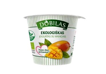 Ekologiškas jogurtas DOBILAS, su mangais 3,1% rieb., 125 g, LT-EKO-001