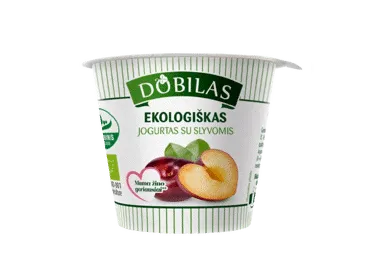 Ekologiškas jogurtas su slyvomis DOBILAS, 3,1 % rieb., 125 g