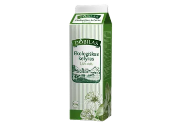 Ekologiškas kefyras DOBILAS, 2,5% rieb., 900g, LT-EKO-001